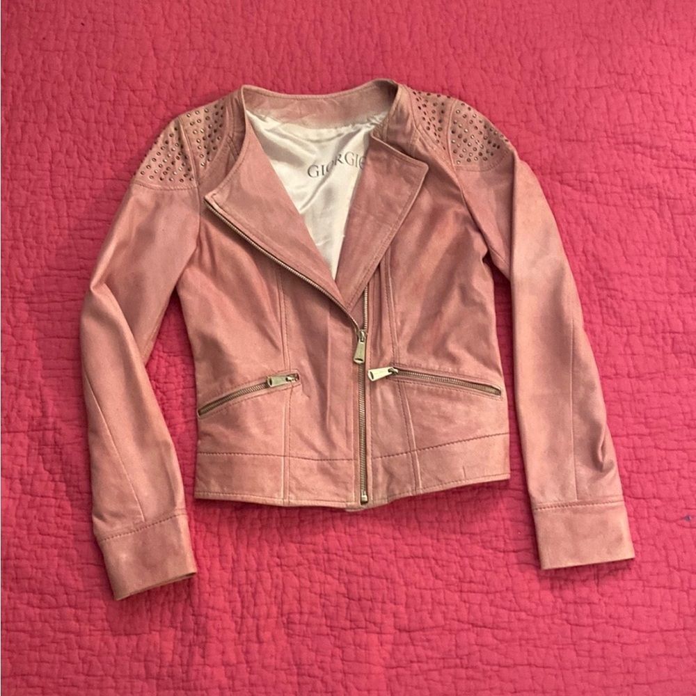 Giorgio & Mario Pink genuine leather Jacket, XS
